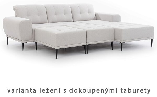 Sedací souprava RAPALLO | 256x194 cm | bez funkce | extra dlouhý otoman | VÝBĚR TKANINY