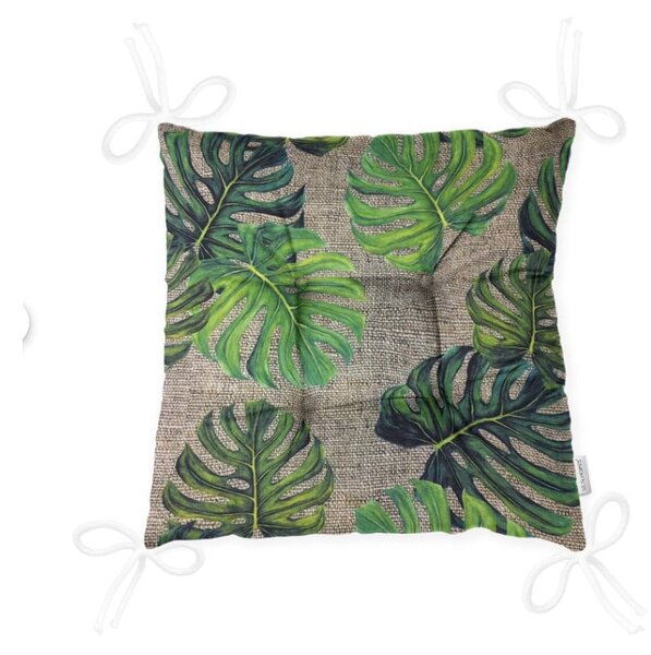 Podsedák na židli Minimalist Cushion Covers Green Banana Leaves, 40 x 40 cm
