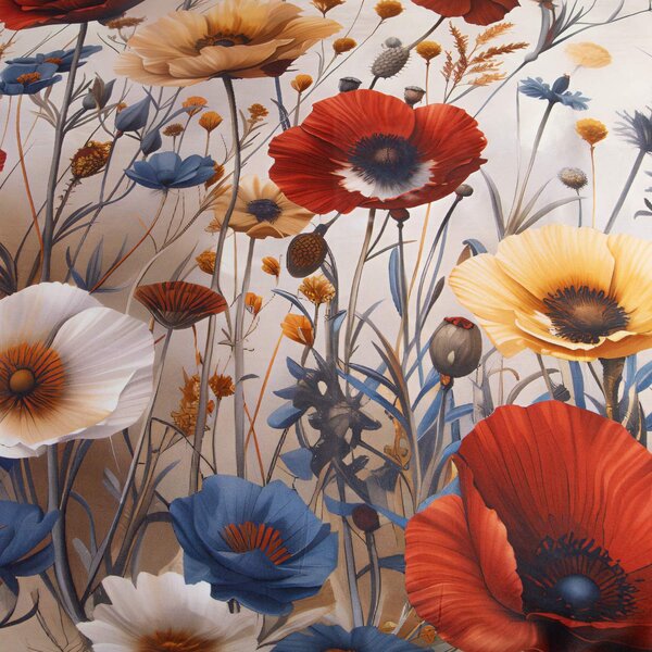 SATÉNOVÉ POVLEČENÍ SATYNLOVE PREMIUM 200X200 CM, 2KS 50X70 CM KVĚTY