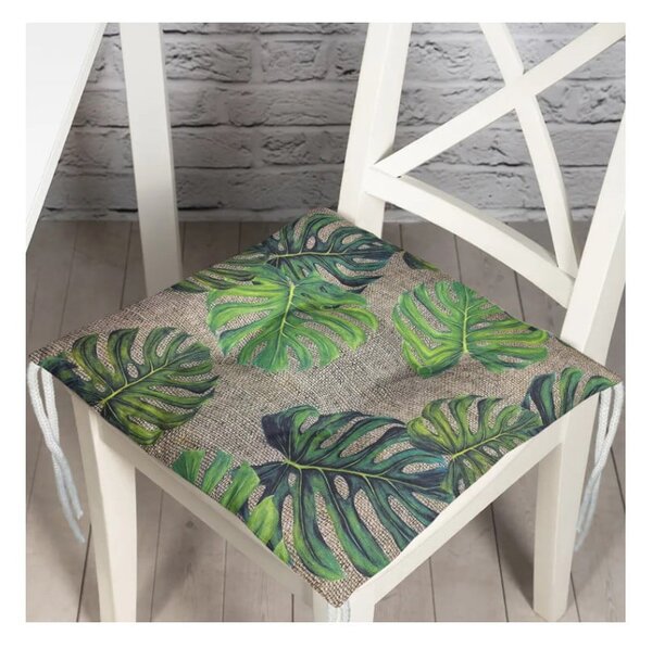 Podsedák na židli Minimalist Cushion Covers Green Banana Leaves, 40 x 40 cm