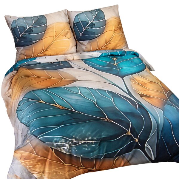 SATÉNOVÉ POVLEČENÍ SATYNLOVE PREMIUM 160X200 CM, 2KS 70X80 CM LISTY