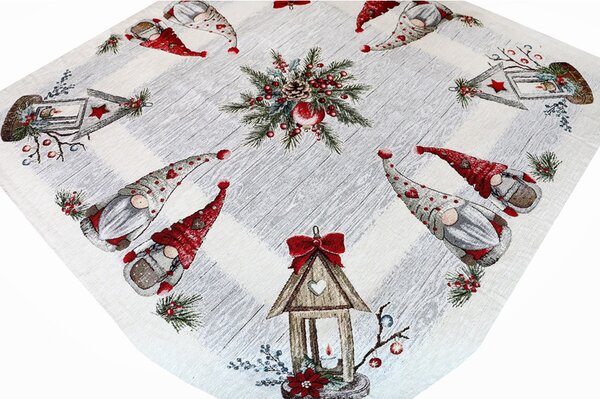Vánoční gobelínový ubrus na stůl 90x90 cm Chenille IT020 Barva Vícebarevná Rozměry 90x90 cm