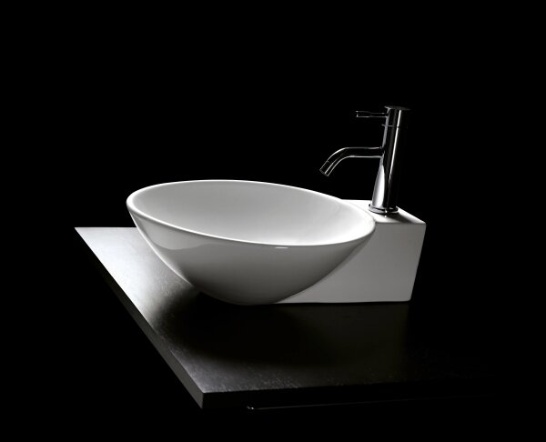 Bathco 0028 - Umyvadlo na desku BAYONA 42x50,5 cm porcelán/bílá