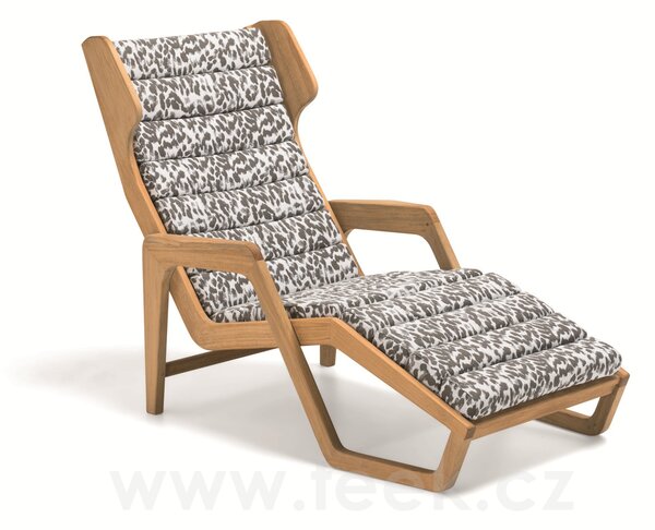 Molteni Relaxační křeslo/lehátko D.150.5, Molteni, 75x134x95 cm, rám teak, celopotah venkovní látka barva bílá white