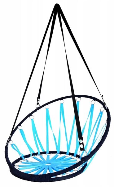 Bluegarden - Závěsné houpací křeslo Swing - modrá/černá - 55x55 cm