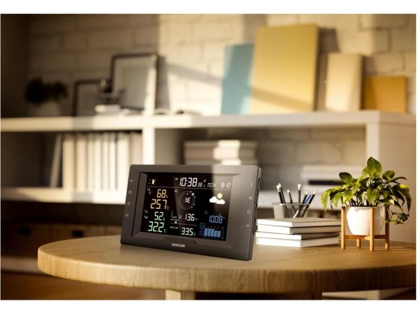 Sencor- Prof. meteostanice s barevným LCD displejem a budíkem 5V/1xCR2032 + 3xAA