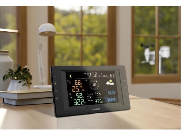Sencor- Prof. meteostanice s barevným LCD displejem a budíkem 5V/1xCR2032 + 3xAA