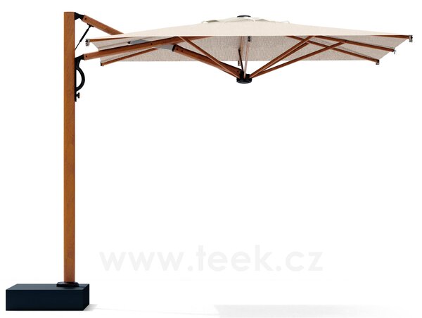 Scolaro Boční slunečník Astro Timber, Scolaro, čtvercový 300x300 cm, rám hliník dekor dřeva Iroko, potah akryl 350 g/m2, barva Natural