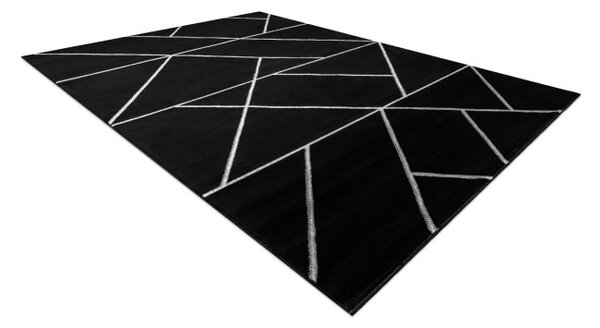 Koberec EMERALD exkluzivní 7543 glamour, styl geometrický černý / stříbrný
