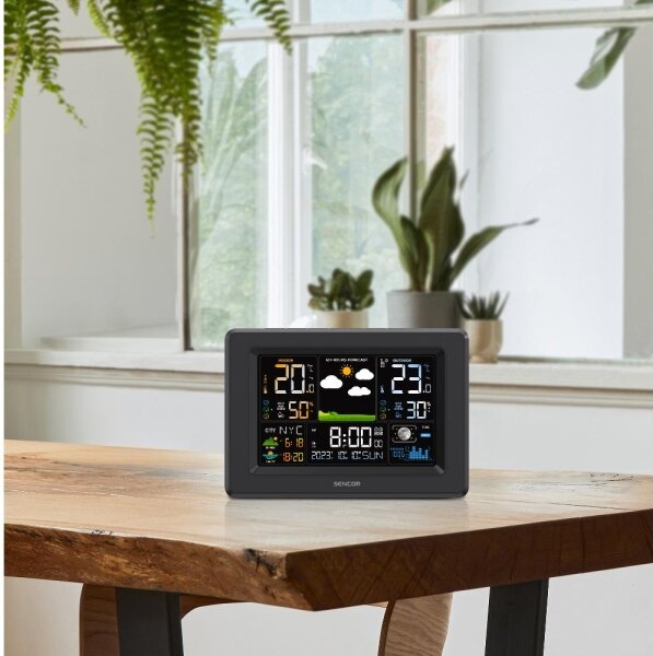 Sencor - Meteostanice s barevným LCD displejem 3xAA + 2xAA černá