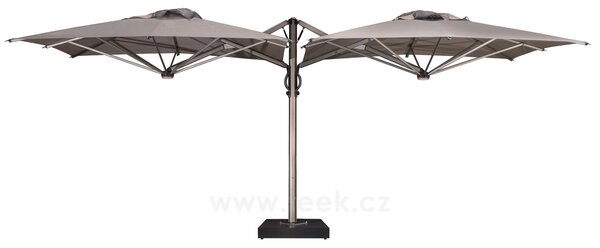 Scolaro Dvojitý boční slunečník Dual V, Scolaro, 600x300 cm, rám lakovaný hliník barva Starwhite, potah akryl 350 g/m2, barva Natural