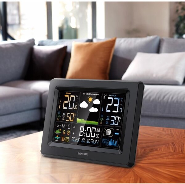 Sencor - Meteostanice s barevným LCD displejem 3xAA + 2xAA černá