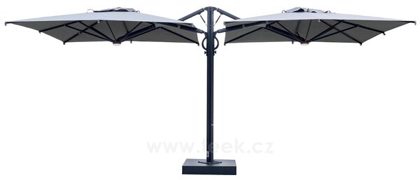 Scolaro Dvojitý boční slunečník Dual V, Scolaro, 600x300 cm, rám lakovaný hliník barva Starwhite, potah akryl 350 g/m2, barva Natural
