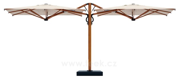 Scolaro Dvojitý boční slunečník Dual V, Scolaro, 600x300 cm, rám lakovaný hliník barva Starwhite, potah akryl 350 g/m2, barva Natural