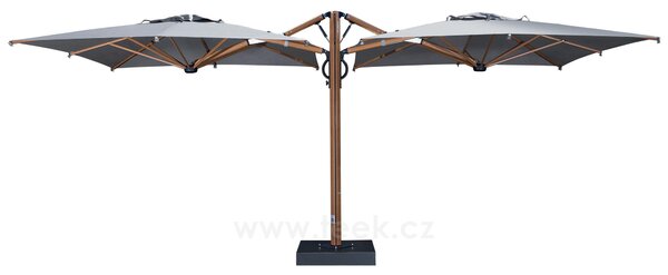 Scolaro Dvojitý boční slunečník Dual T, Scolaro, 600x300 cm, rám lakovaný hliník barva Starwhite, potah akryl 350 g/m2, barva Natural