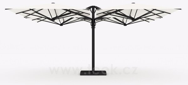 Scolaro Čtyřdílný boční slunečník Quattro, Scolaro, 500x500 cm, rám lakovaný hliník barva Carbon, potah akryl 350 g/m2, barva Natural