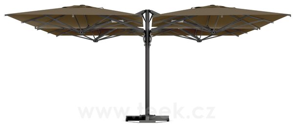 Scolaro Čtyřdílný boční slunečník Quattro, Scolaro, 500x500 cm, rám lakovaný hliník barva Carbon, potah akryl 350 g/m2, barva Natural