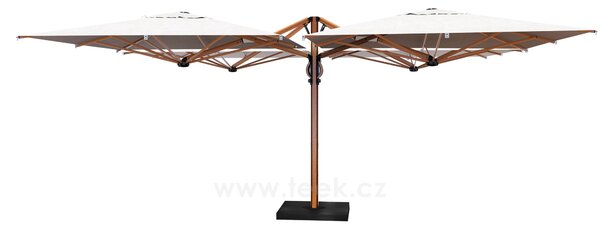 Scolaro Čtyřdílný boční slunečník Quattro, Scolaro, 600x600 cm, rám lakovaný hliník barva Carbon, potah akryl 350 g/m2, barva Natural