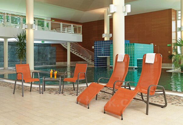 Karasek Sklopné wellness lehátko s područkami Florida PREMIUM Neo , Karasek, rám lakovaný hliník, barva dle vzorníku, výplet Karatex dle vzorníku, celohliníkové provedení