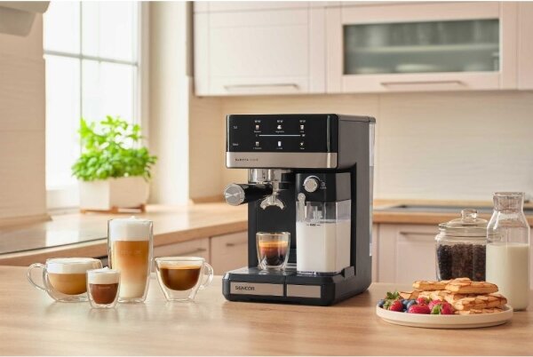 Sencor - Pákový kávovar espresso 1350W/230V černá/matný chrom