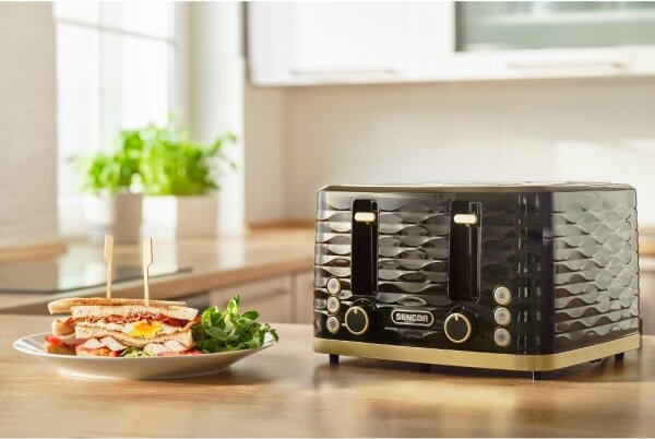 Sencor - Topinkovač se čtyřmi otvory 1600W/230V černá/béžová