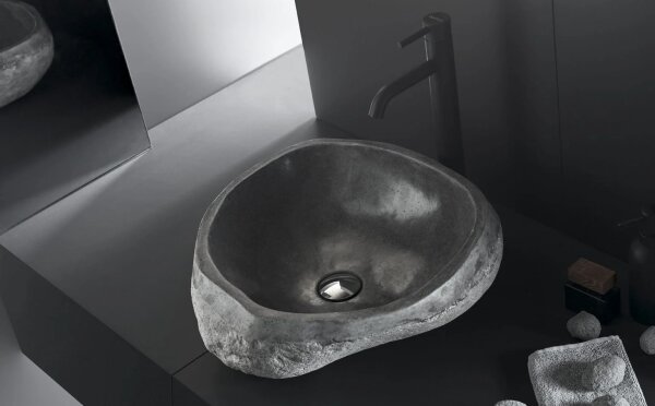 Bathco 00393 - Umyvadlo na desku RIO 52x47 cm kámen/šedá