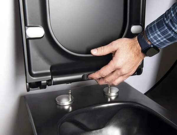 Sapho - Záchodové prkénko SoftClose AVVA SLIM matná černá
