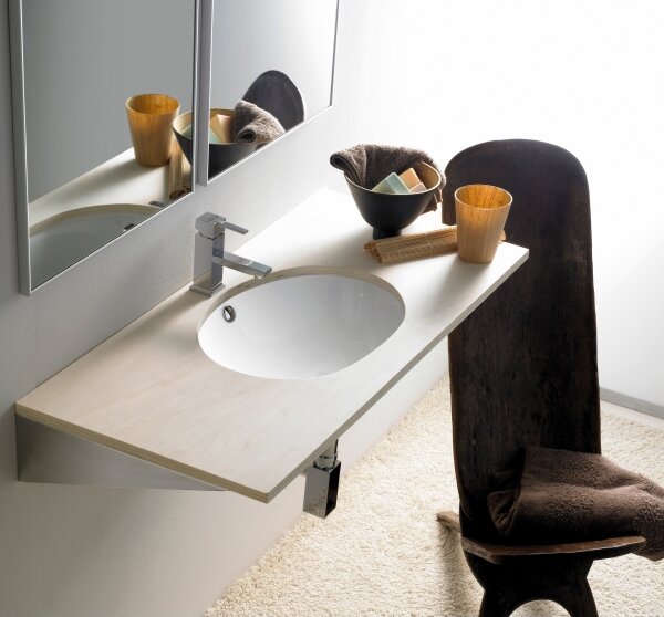 Bathco 0053 - Zápustné umyvadlo ANCONA 55x41 cm porcelán/bílá
