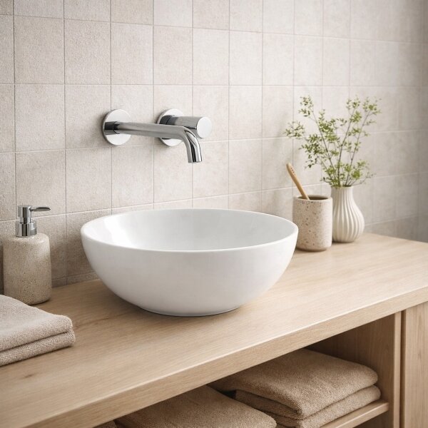 Bathco 4914 - Umyvadlo na desku DAKAR pr. 30 cm porcelán/bílá