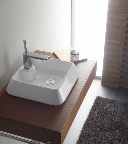 Bathco 4003 - Umyvadlo na desku GALICIA 40x40 cm porcelán/bílá