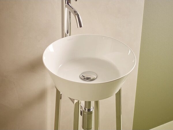 Bathco 4086 - Umyvadlo na desku VOLTA pr. 35 cm porcelán/bílá