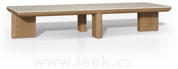 Tribu Nízký stolek Amanu, Tribu, obdélníkový 155x58x28 cm, rám teak, deska keramika dekor sabbia