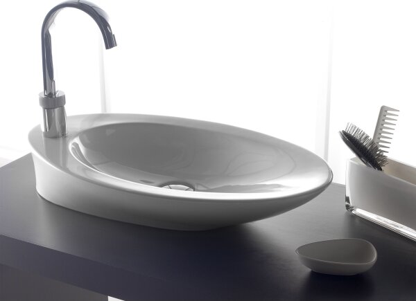 Bathco 4020 - Umyvadlo na desku PURE 62x37 cm porcelán/bílá