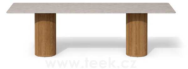 Tribu Barový stůl Otto, Tribu, obdélníkový 320x110x93 cm, rám teak, deska keramika dekor scisto