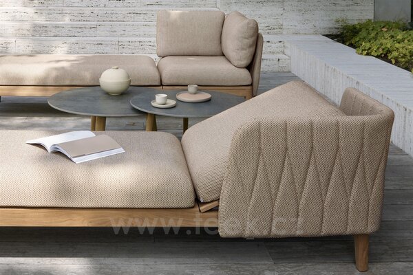Royal Botania Nízký stůl Styletto, Royal Botania, kulatý 90x50 cm, rám teak, deska teak
