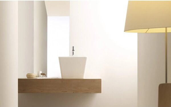 Bathco 4059 - Umyvadlo na desku GENOVA 42x42 cm porcelán/bílá