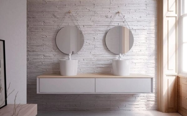 Bathco 4057 - Umyvadlo na desku FLORENCIA pr. 42 cm porcelán/bílá