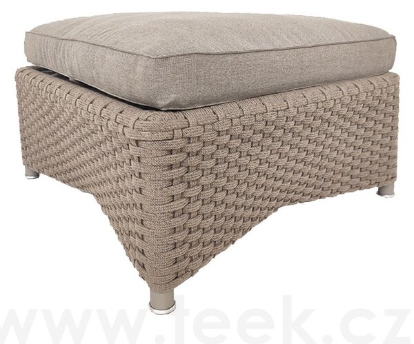 Cane-line Podnožka Diamond, Cane-line, 70x70x40 cm, rám hliník, výplet lanko barva taupe, sedák venkovní látka Natté taupe