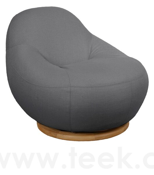 Cane-line Nízké otočné křeslo Gem, Cane-line, teak, potah AirTouch barva Grey