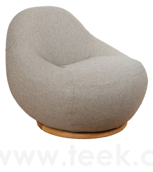 Cane-line Nízké otočné křeslo Gem, Cane-line, teak, potah AirTouch barva Grey