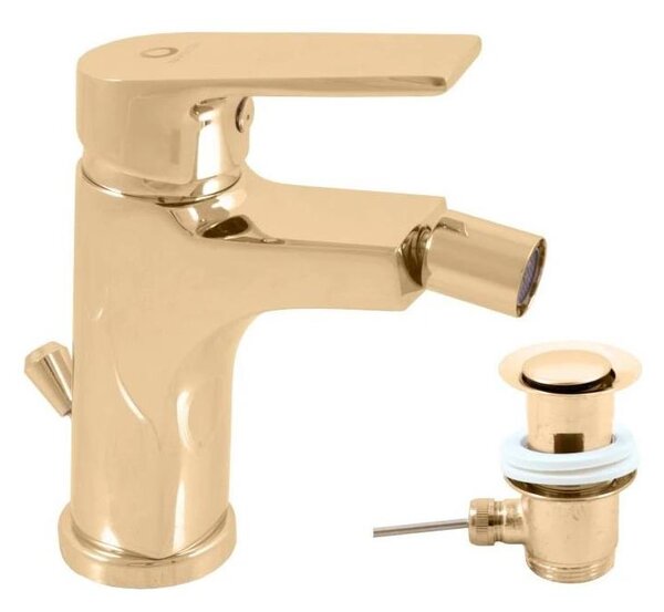 RAV Slezák CO145.0KZ - Bidetová baterie + výpusť COLORADO 14,3 cm lesklá zlatá