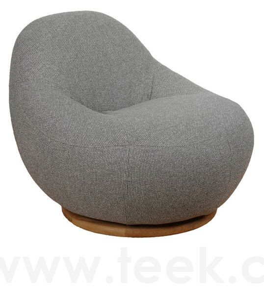 Cane-line Nízké otočné křeslo Gem, Cane-line, teak, potah AirTouch barva Grey