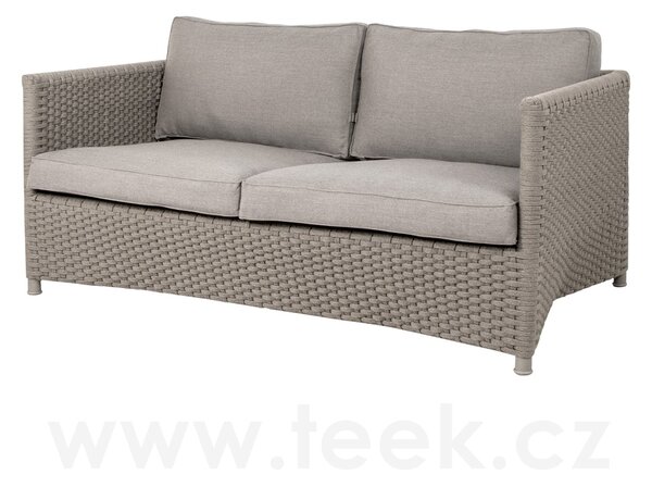 Cane-line 2-místná pohovka Diamond, Cane-line, 150x88x63 cm, rám hliník, výplet lanko barva taupe, sedáky venkovní látka Natté taupe