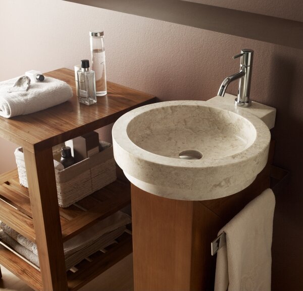 Bathco 00338 - Umyvadlo na desku ICONO 40x45 cm kámen/béžová