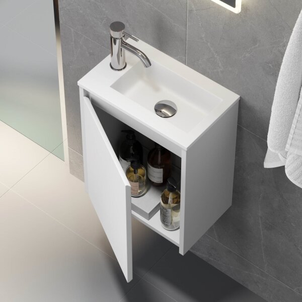 Koupelnová skříňka s umyvadlem COMO 40 cm matná bílá