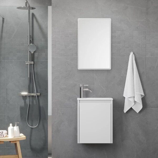 Koupelnová skříňka s umyvadlem COMO 40 cm matná bílá