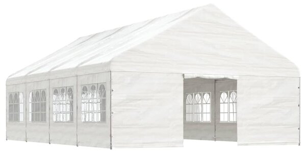 Altán se střechou bílý 8,92 x 5,88 x 3,75 m polyethylen