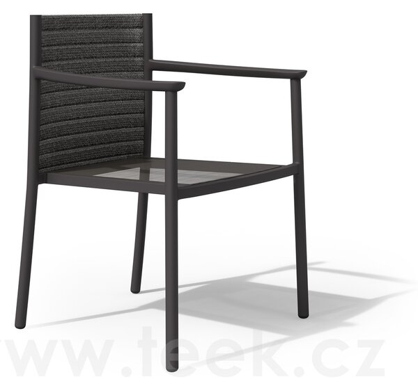Tribu Jídelní křeslo Lucca, Tribu, rám hliník barva linen, lankový výplet barva linen, bez sedáků