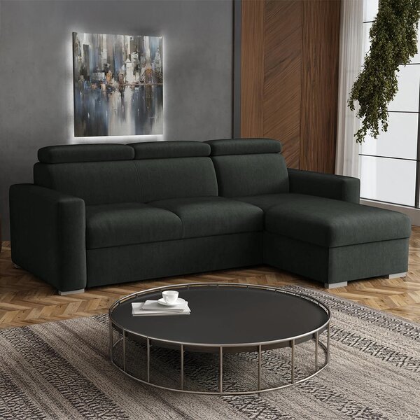 Malá sedací souprava PEDRO L | 235x170 cm | rozkládací + úložný prostor | polohovatelné záhlavníky | VÝBĚR TKANIN