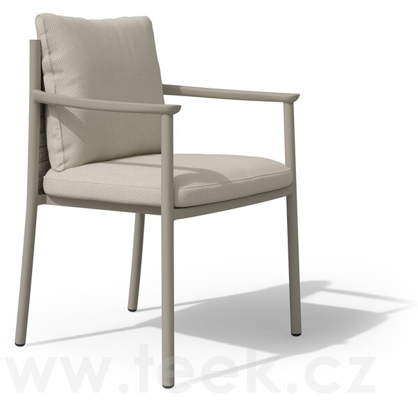 Tribu Jídelní křeslo Lucca, Tribu, rám hliník barva linen, lankový výplet barva linen, bez sedáků